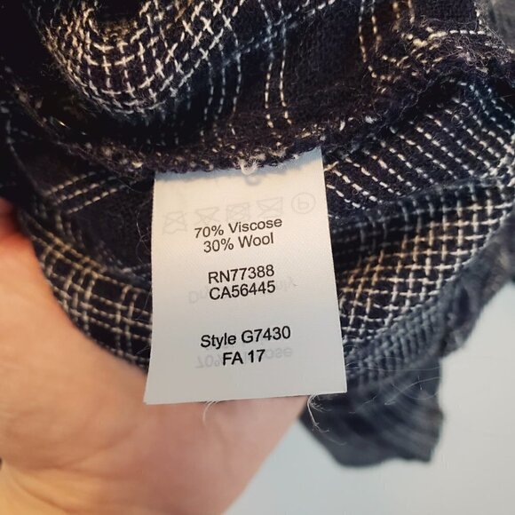 Madewell Westward Bell Sleeve Blue Plaid‎ Blouse Medium - Picture 9 of 10